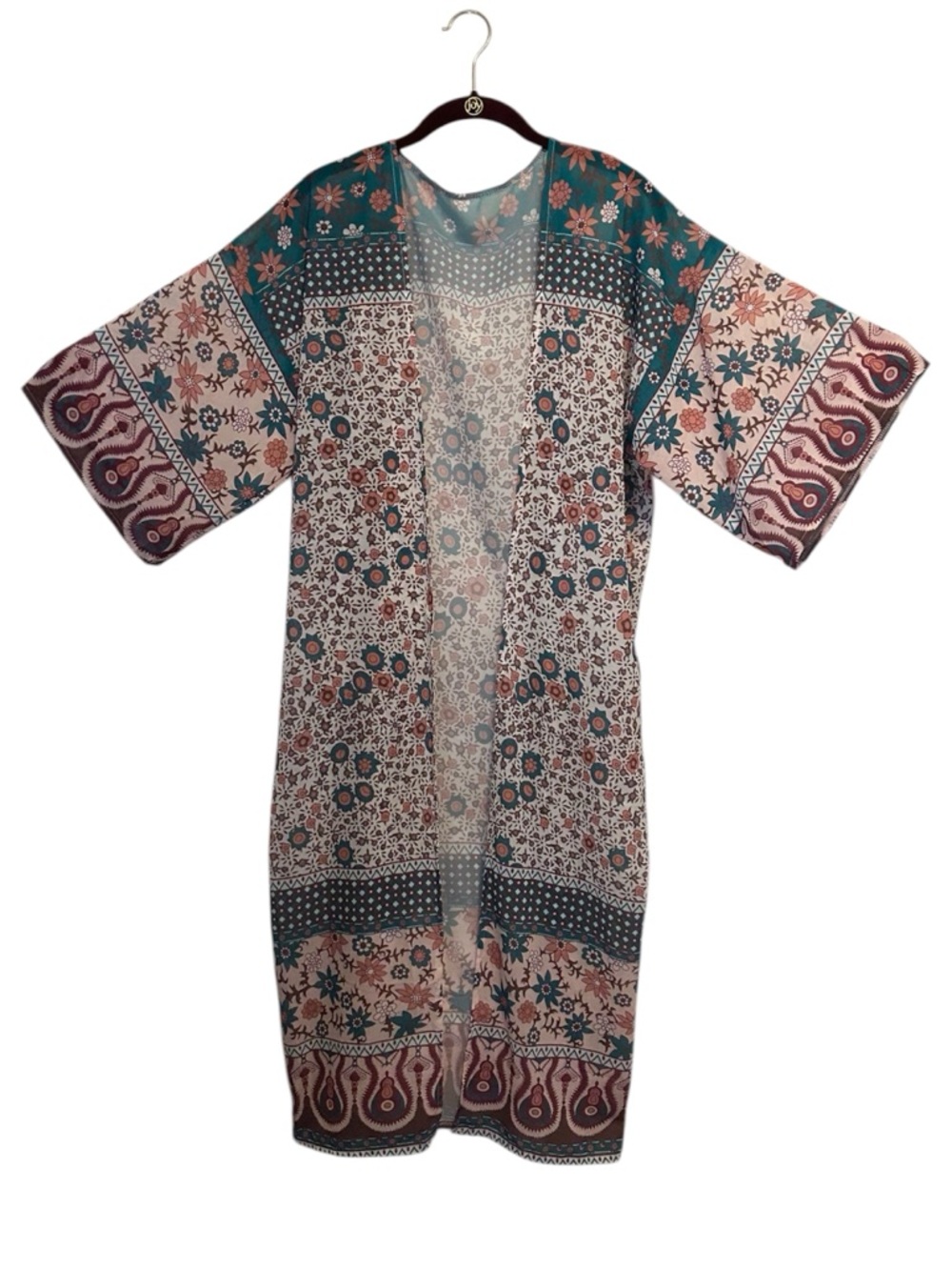 NWT Hadley Wren Sheer Floral Print Kimono /Robe